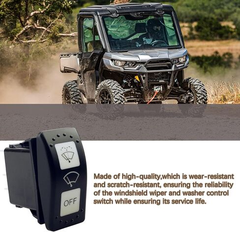 مفتاح التحكم في ممسحة الزجاج الأمامي مناسب لـ Can-Am Defender HD10 HD8 Maverick X3 2016 2017 2018 2019 2020 2021 2022 2023 مفتاح غسالة الممسحة استبدال 710004941 7 Pin (ON)-ON-Off ممسحة الروك التبديل in Kuwait