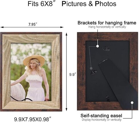 Vintage Photo Frames, 6x8 Wall Mounting Pictures Frame for Table Top Display in Kuwait