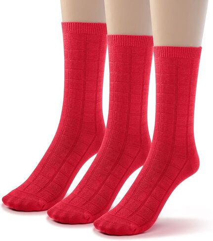 Silky Toes Womens Rayon from Bamboo Dress Crew Socks, 3 or 6 Pairs Designed Casual Basic Socks in Saudi Arabia
