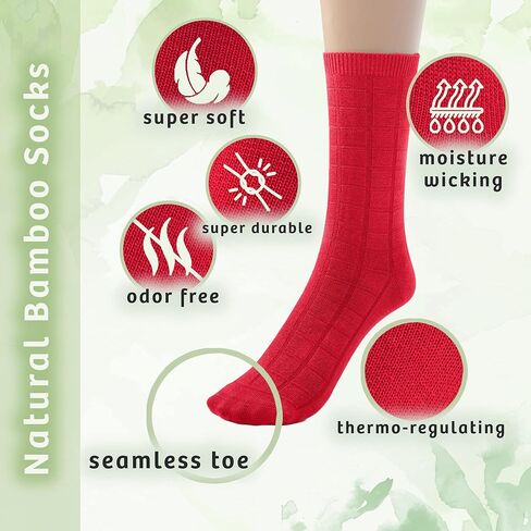 Silky Toes Womens Rayon from Bamboo Dress Crew Socks, 3 or 6 Pairs Designed Casual Basic Socks in Saudi Arabia