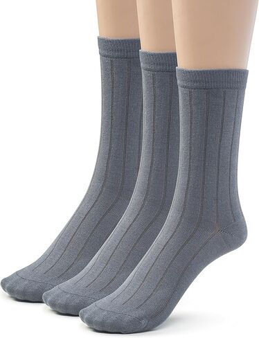 Silky Toes Womens Rayon from Bamboo Dress Crew Socks, 3 or 6 Pairs Designed Casual Basic Socks in Saudi Arabia