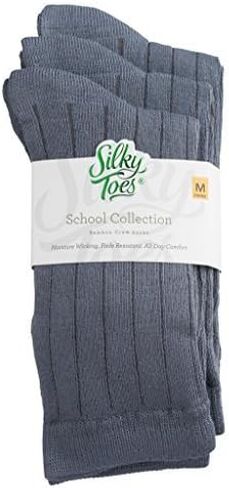 Silky Toes Womens Rayon from Bamboo Dress Crew Socks, 3 or 6 Pairs Designed Casual Basic Socks in Saudi Arabia