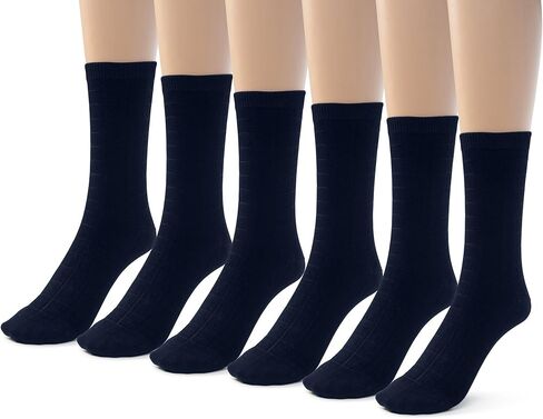 Silky Toes Womens Rayon from Bamboo Dress Crew Socks, 3 or 6 Pairs Designed Casual Basic Socks in Kuwait