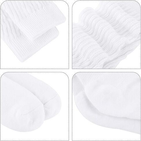 Lusofie 2 Pairs Slouch Socks for Woman Soft Cotton Crew Scrunch Socks Extra Long Thigh High Boot Socks Black in Saudi Arabia