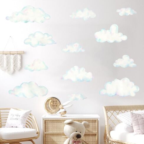 Clouds Wall Stickers Clouds Wall Decals Peel and Stick Removable Clouds Art Wall Decor for Living Room Bedroom Nursery Office in Saudi Arabia