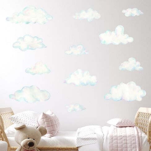 Clouds Wall Stickers Clouds Wall Decals Peel and Stick Removable Clouds Art Wall Decor for Living Room Bedroom Nursery Office in Saudi Arabia