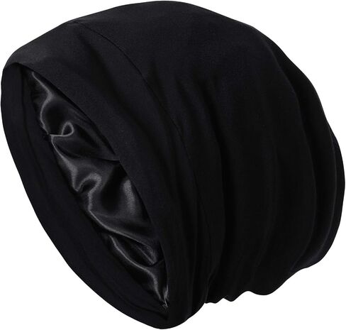 Satin Bonnet Sleep Cap Hair Cover Bonnet Satin Lined Slouchy Beanie Silk Lined Night Sleeping Hat for Cuirly Hair in Saudi Arabia