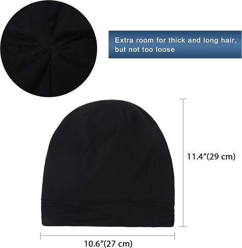 Satin Bonnet Sleep Cap Hair Cover Bonnet Satin Lined Slouchy Beanie Silk Lined Night Sleeping Hat for Cuirly Hair in Saudi Arabia