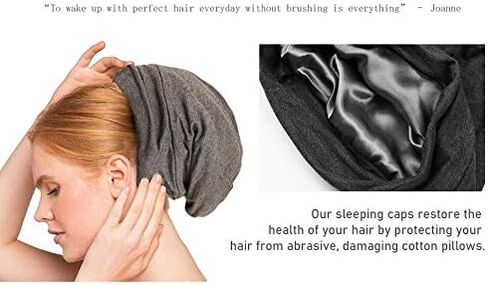 Satin Bonnet Sleep Cap Hair Cover Bonnet Satin Lined Slouchy Beanie Silk Lined Night Sleeping Hat for Cuirly Hair in Saudi Arabia