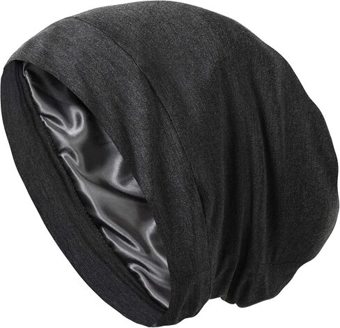 Satin Bonnet Sleep Cap Hair Cover Bonnet Satin Lined Slouchy Beanie Silk Lined Night Sleeping Hat for Cuirly Hair in Saudi Arabia