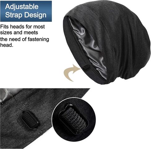 Satin Bonnet Sleep Cap Hair Cover Bonnet Satin Lined Slouchy Beanie Silk Lined Night Sleeping Hat for Cuirly Hair in Saudi Arabia