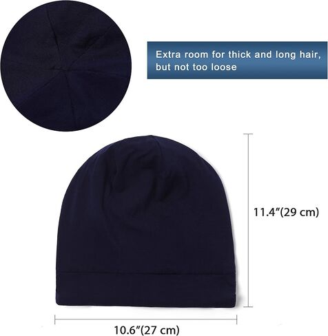 Satin Bonnet Sleep Cap Hair Cover Bonnet Satin Lined Slouchy Beanie Silk Lined Night Sleeping Hat for Cuirly Hair in Saudi Arabia