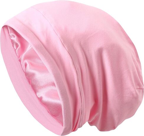 Satin Bonnet Sleep Cap Hair Cover Bonnet Satin Lined Slouchy Beanie Silk Lined Night Sleeping Hat for Cuirly Hair in Saudi Arabia