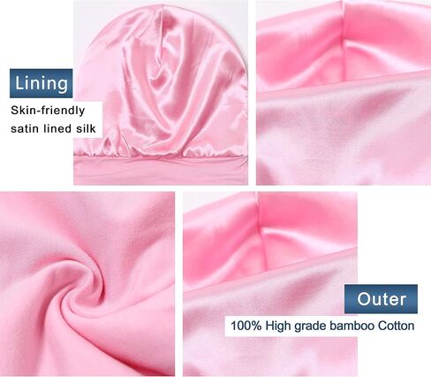 Satin Bonnet Sleep Cap Hair Cover Bonnet Satin Lined Slouchy Beanie Silk Lined Night Sleeping Hat for Cuirly Hair in Saudi Arabia