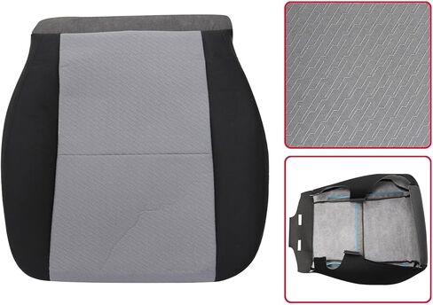 غطاء مقعد قماش بديل من جانب الركاب الأمامي من GXARTS باللونين الأسود والرمادي متوافق مع Chevy Silverado 1500 2500HD 3500HD GMC Sierra 1500 2500 3500 2007 2008 2009 2010 2012 2013 2014 in Kuwait