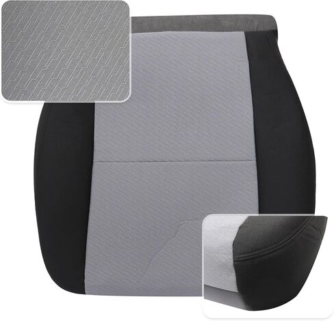 غطاء مقعد قماش بديل من جانب الركاب الأمامي من GXARTS باللونين الأسود والرمادي متوافق مع Chevy Silverado 1500 2500HD 3500HD GMC Sierra 1500 2500 3500 2007 2008 2009 2010 2012 2013 2014 in Kuwait