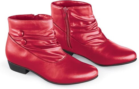 Collections Etc Extra-Wide Width Short Scrunched Button Detail Boots in Saudi Arabia