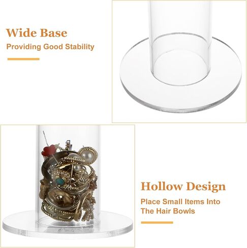 3 عبوات حامل ربطات شعر مقاس 9 بوصة، منظم إكسسوارات شعر أكريليك بقطر 1.8 بوصة، منظم ربطات شعر شفاف لهدايا الفتيات المراهقات وغرفة تخزين غرفة النوم in Kuwait