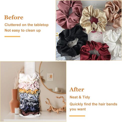 3 عبوات حامل ربطات شعر مقاس 9 بوصة، منظم إكسسوارات شعر أكريليك بقطر 1.8 بوصة، منظم ربطات شعر شفاف لهدايا الفتيات المراهقات وغرفة تخزين غرفة النوم in Kuwait