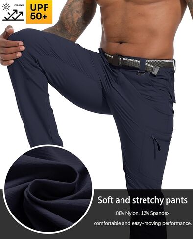 Men's Hiking Tactical Cargo Work Pants Quick Dry Waterproof Lightweight Travel Fishing Camping Outdoor Pants in Saudi Arabia