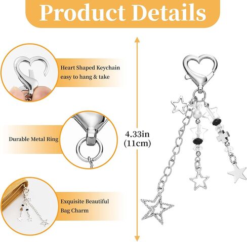 Cute Keychain Charms for Purses Handbags Backpack Accessories Y2K Aesthetic Keychain Women Girls Kawaii Bag Charm in Saudi Arabia