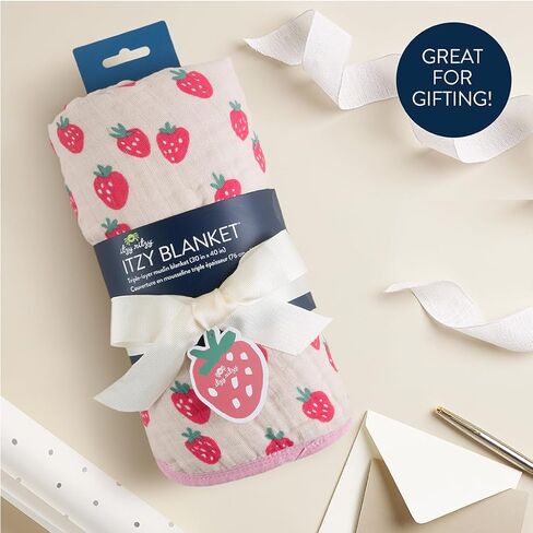 Itzy Ritzy Baby Blanket – Soft Cotton Muslin Multi-Use Blanket - Can Be Used as a Tummy Time Mat, Nursing Cover, Stroller Shade & More – Measures 30" x 40", Machine Washable (Checkerboard) in Kuwait