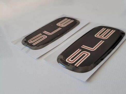 2pcs SLE CAB Roof Pillar Emblems 3D Nameplate Sticker Badge 15036134 (Black Chrome) in Saudi Arabia