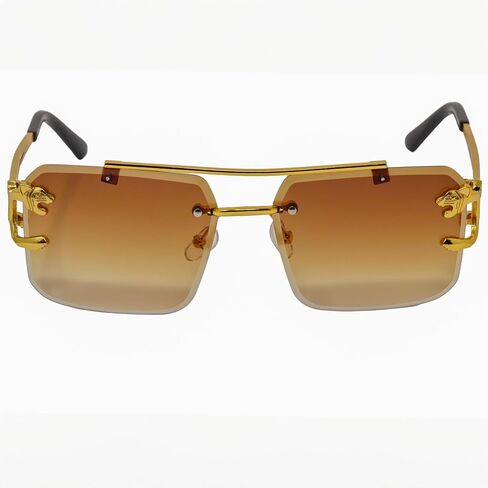 Rimless Sunglasses for Men and women Fashion Square Tinted Shades Frameless Lens Metal Rectangle Glasses UV400 in Saudi Arabia