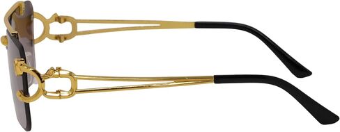 Rimless Sunglasses for Men and women Fashion Square Tinted Shades Frameless Lens Metal Rectangle Glasses UV400 in Saudi Arabia