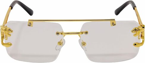Rimless Sunglasses for Men and women Fashion Square Tinted Shades Frameless Lens Metal Rectangle Glasses UV400 in Saudi Arabia