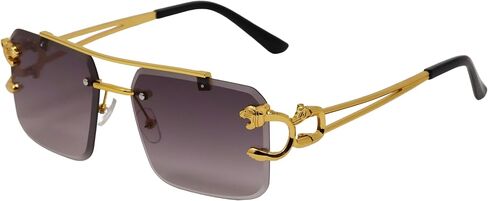 Rimless Sunglasses for Men and women Fashion Square Tinted Shades Frameless Lens Metal Rectangle Glasses UV400 in Saudi Arabia
