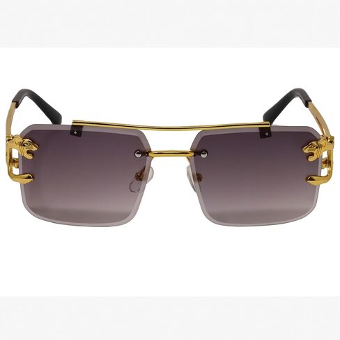 Rimless Sunglasses for Men and women Fashion Square Tinted Shades Frameless Lens Metal Rectangle Glasses UV400 in Saudi Arabia