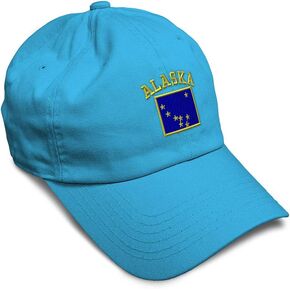 Soft Baseball Cap Alaska State Flag Letters United States Cotton Embroidered Dad Hats for Men & Women