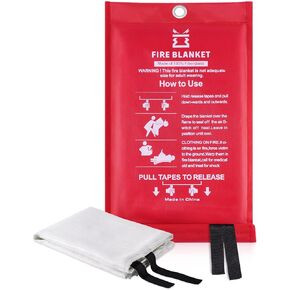 KITOSUN Fire Blanket for Kitchen Home Emergency - Fiberglass Blankets Fire Survival Suspension Flames Retardant Extinguisher Great for Stove Car Garage Office Camping Caravan BBQ Safety (2-Pack)