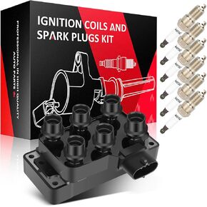 SCITOO 1 ignition coils with 6 iridium Spark Plugs for ford USA EXPLORER TAURUS 4L 3L V6 9017113 6383157