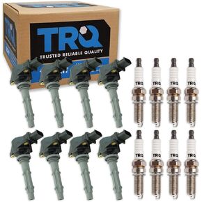 TRQ Ignition Coil & Iridium Spark Plug Kit Set for Mercedes Benz V8 New