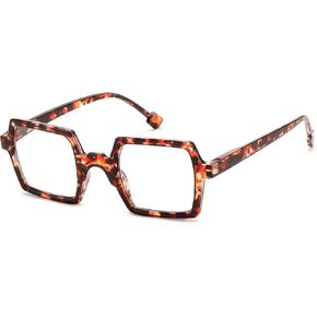 FEISEDY Fashion Blue Light Reading Glasses for Women Square Retro Anti- Glare Digital Eyestrain Readers B0261