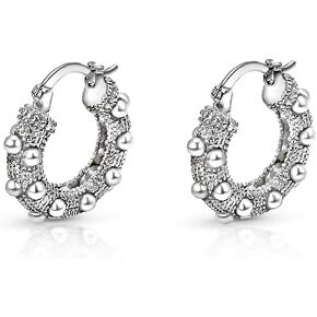 14 Gold Plated Sterling Silver Posts Hoop Earrings| Small Statement Hoops for Women| Silver Pearl Earrings|Lightweight hoops| Hypoallergenic Earrings