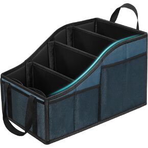 YOHOOLYO Car Seat Organizer Backseat Car Organizer with 4 Compartments, 4 Cup Holders and 7 Mash Pockets, Collapsible Passenger Seat Organizer Car Organizer for Front Seat Back Seat