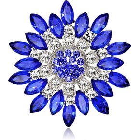 Rhinestone Flower Brooch for Women Sparkling Crystal Sunflower Brooch Pin Trendy Large Big Flower Brooch Elegant Clothing Hat Bag Accessories Christmas Birthday Party Wedding Costume Jewelry