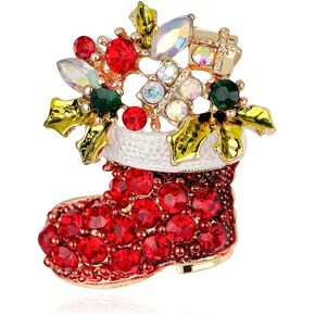 Christmas Brooch Pins Vintage Holiday Wreath Brooch Cute Snowflake Christmas Bells Brooch Pins for Women Christmas Gift