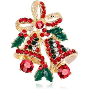 Christmas Brooch Pins Vintage Holiday Wreath Brooch Cute Snowflake Christmas Bells Brooch Pins for Women Christmas Gift