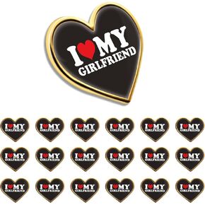 6/12/50/100 Pack Heart I Love My Girlfriend&Boyfriend Lapel Pins Bulk - Red Party Button Brooch Hot Love Badge Pin for Men Women Clothes Bags Hats