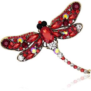 Multi-Colors Wing Dragonfly Brooch Pin Austrian Crystal Rhinestone Dragonfly Necklace Jewelry