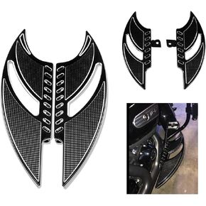 Front Floorboards Rear Foot Pegs Set Driver and Passenger Footboards Set Fit For Harley Touring Electra Glide Road Glide Road King Street Glide (Black)