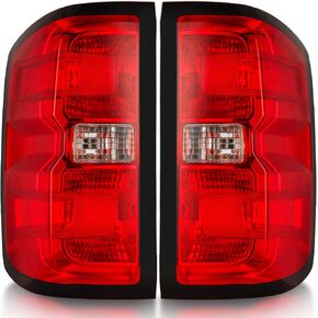 Tail Light Assembly Compatible with 2014-2019 Chevy Silverado 1500 2500HD 3500HD with Wiring Harness, Factory Style Pickup Truck Taillights Rear Brake Lamps, Passenger and Driver Side