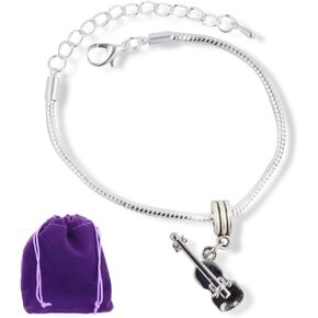 Violin Bracelet | Jewelry Shoulder Rest Bracelet for Women Student Music Teacher Graduate Party Gifts for Her Accessories Decor Fiddle Charm Gift for Women Men String Instrument