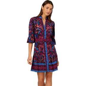Adrianna Papell Women's Printed Short Flounce Dress