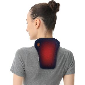 uncn Cordless Neck Heating Pad, Portable Electric Heated Neck Wrap for Neck Pain Relief, Auto Shut-Off,Hot Compress Hands-Free Neck Heat Pad for Neck Soreness & Stiffness Relief Washable Blue