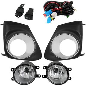 labwork 1 Pair Fog Lights Replacement for Toyota Corolla 2011-2013 Clear Lens with Bulbs Harness Switch Driving Fog Light Lamp 812200D040